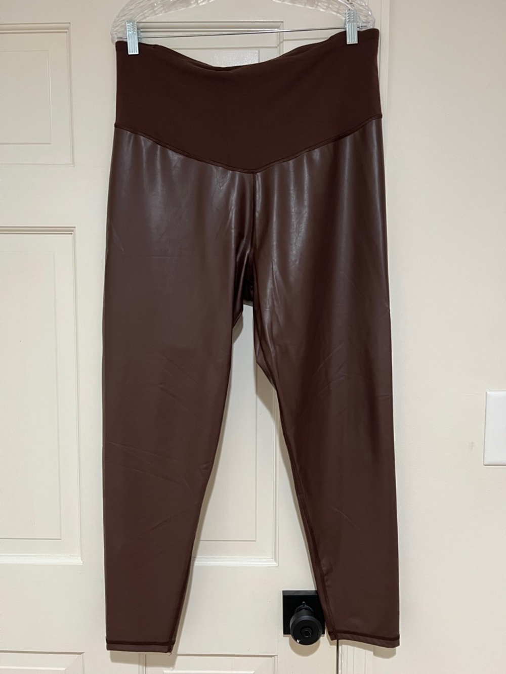 Maternity Brown Faux Leather Leggings